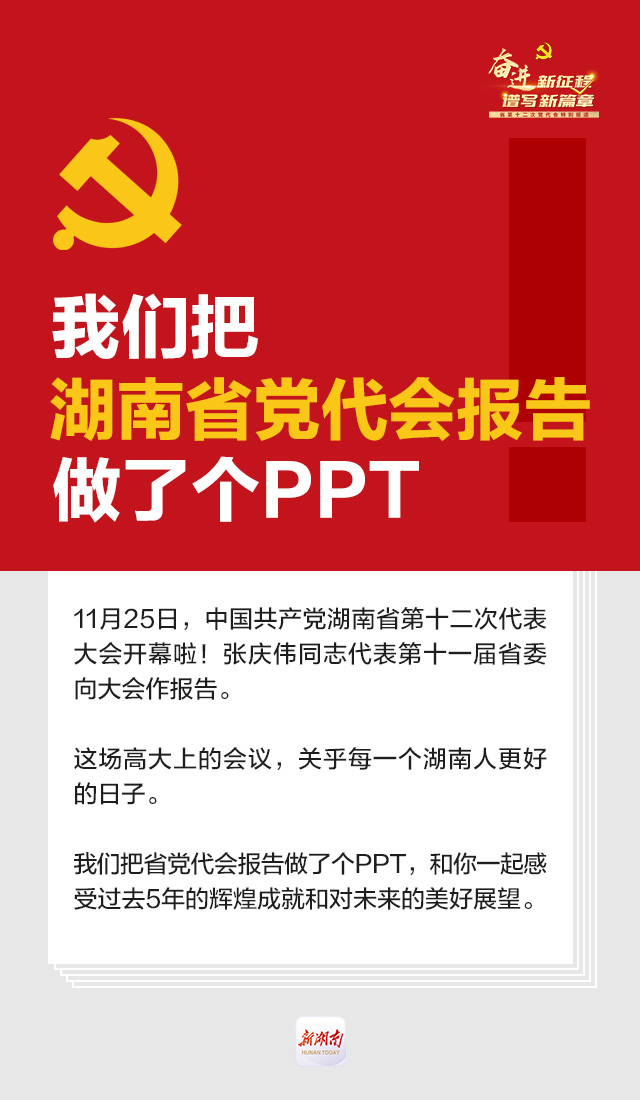 SVG海报丨我们把湖南省党代会报告做了个PPT