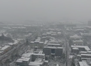 中方：雪映新城着银装