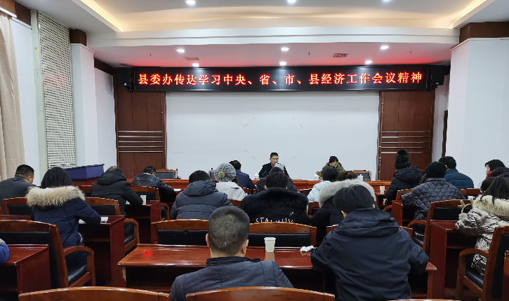 县委办集中传达学习县委经济工作会议精神