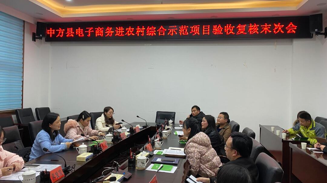 省商务厅对中方县电子商务进农村综合示范项目进行验收复核