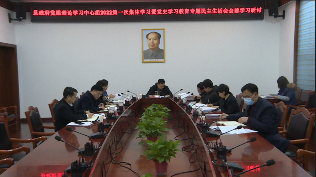 县政府党组理论学习中心组举行2022年第一次集体学习暨党史学习教育专题民主生活会会前学习研讨