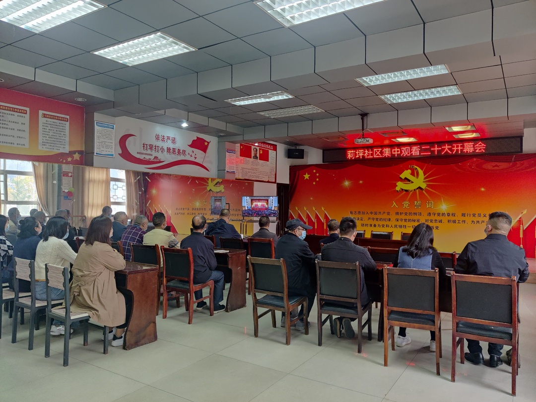 图片新闻|中方县莉坪社区收看收听党的二十大开幕会