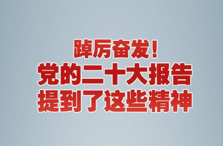 踔厉奋发！党的二十大报告提到了这些精神