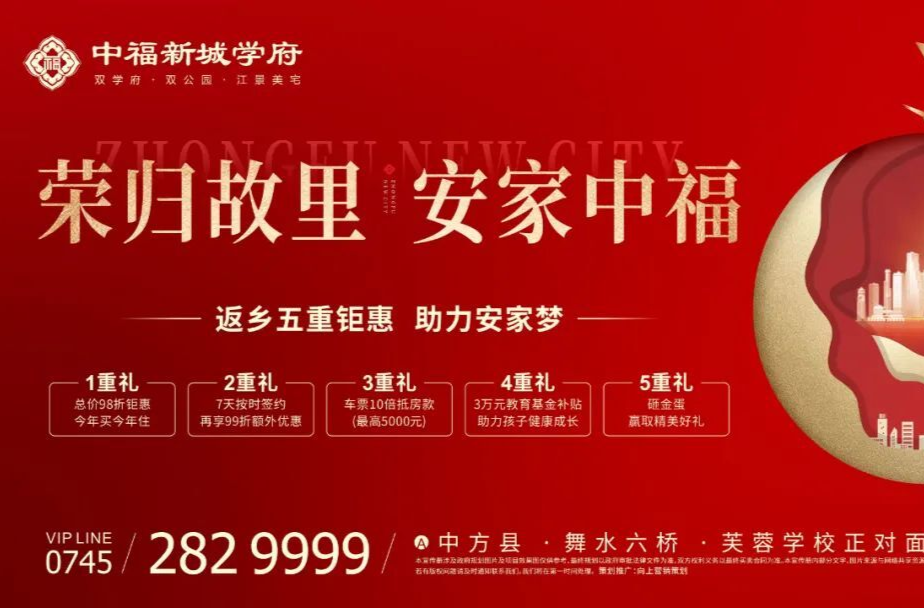 中福新城学府｜新春购房5重好礼大放送！