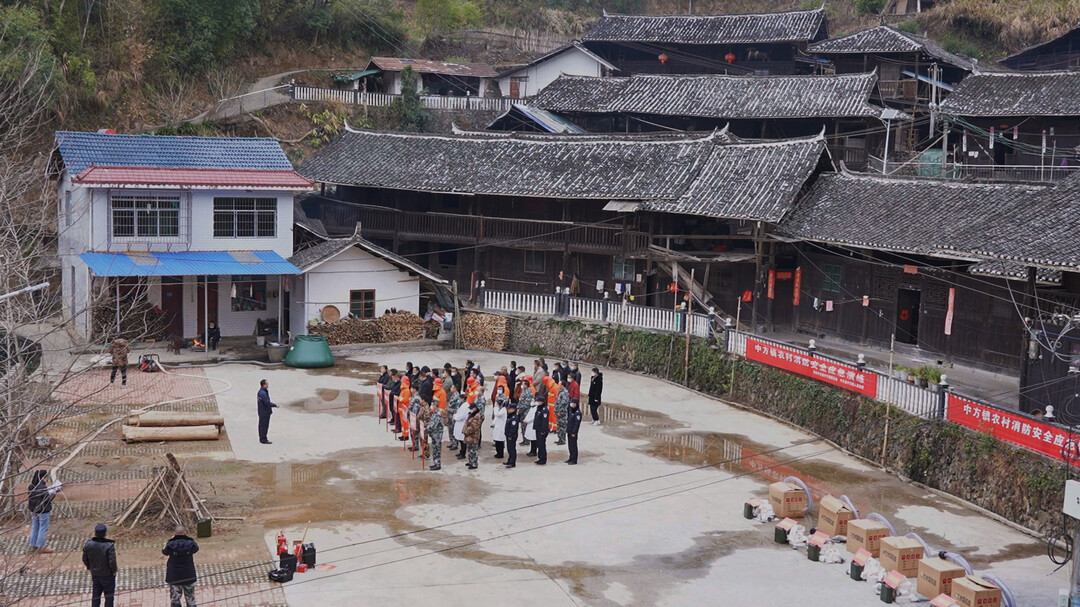 中方县中方镇开展2023年团寨消防应急抢险演练