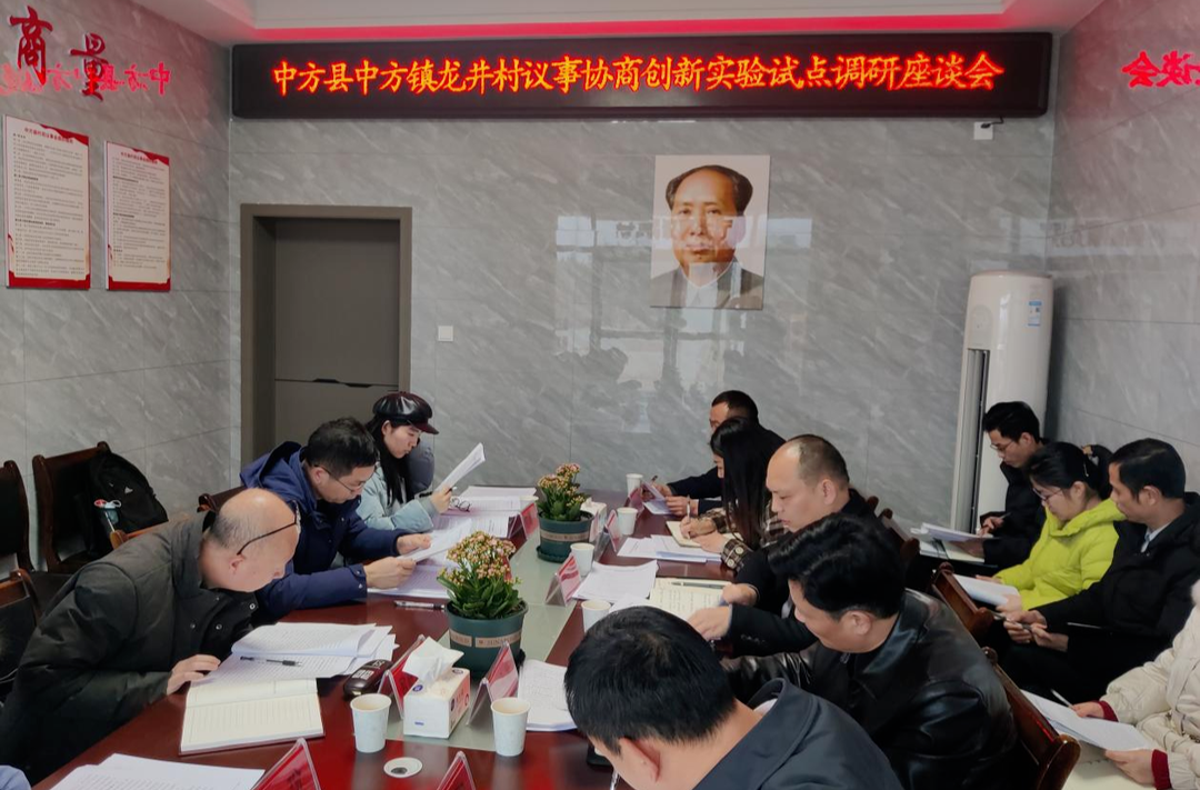 省民政厅专家组调研中方镇龙井村全国村级议事协商创新实验试点工作