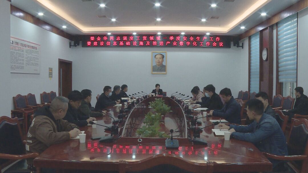 梁金华调度工贸领域一季度安全生产工作暨建设信息基础设施及推进产业数字化工作