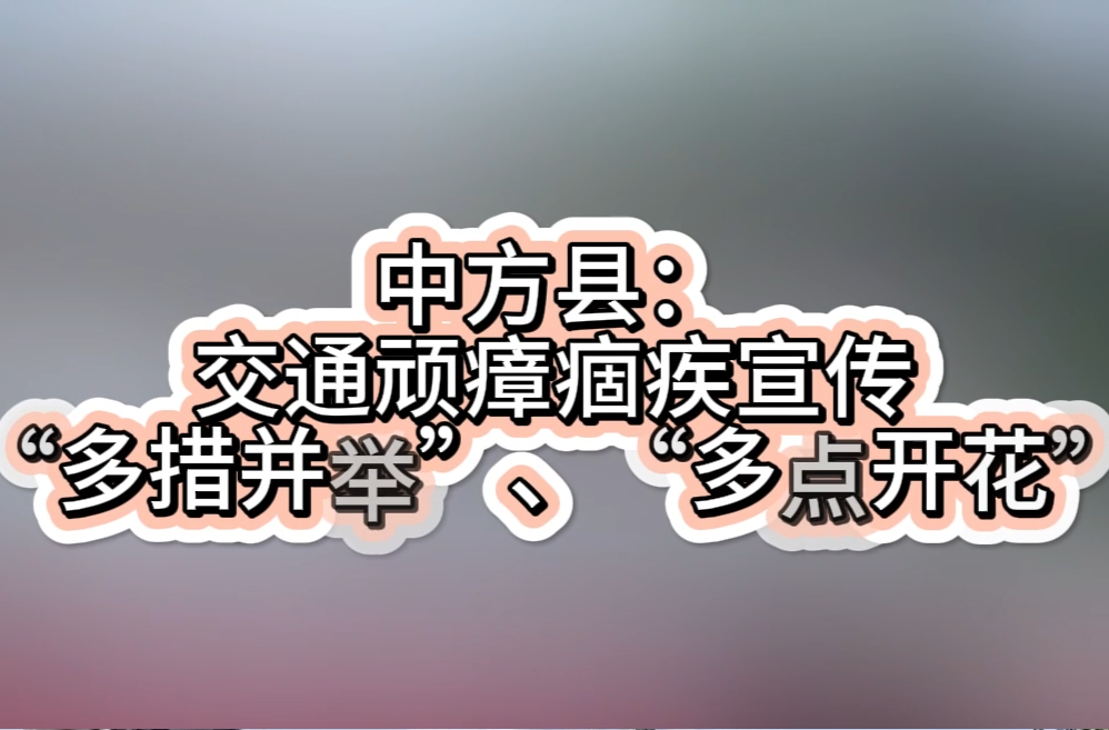 视频|中方县：交通顽瘴痼疾宣传“多措并举”、“多点开花”