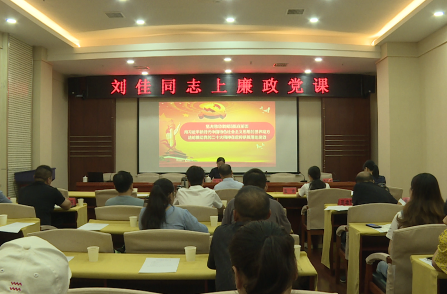 刘佳为宣传战线同志上廉政党课