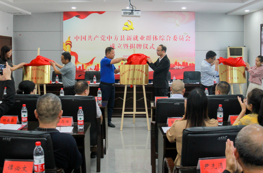中方县举行新就业群体综合委员会成立暨揭牌仪式