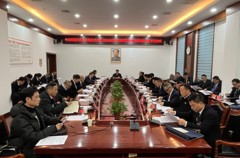 县六届人大三次会议召开各代表团负责同志和党员负责干部会议