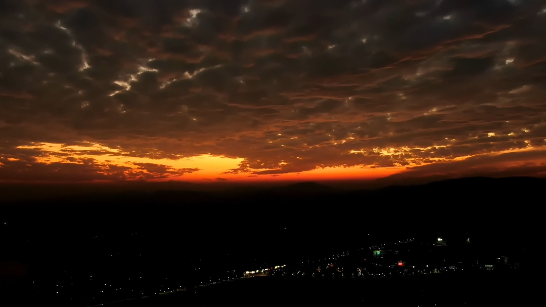 视频|中方：绚丽晚霞染冬日
