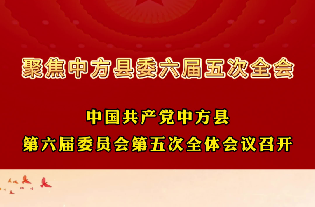 视频|中国共产党中方县第六届委员会第五次全体会议召开