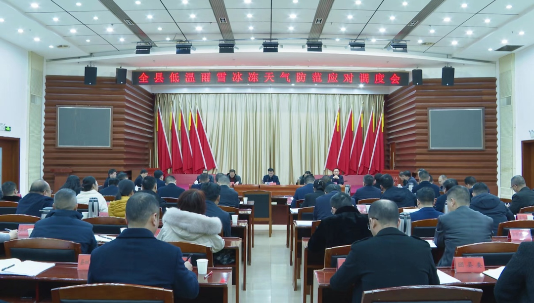 张家铣主持召开全县低温雨雪冰冻天气防范应对调度会