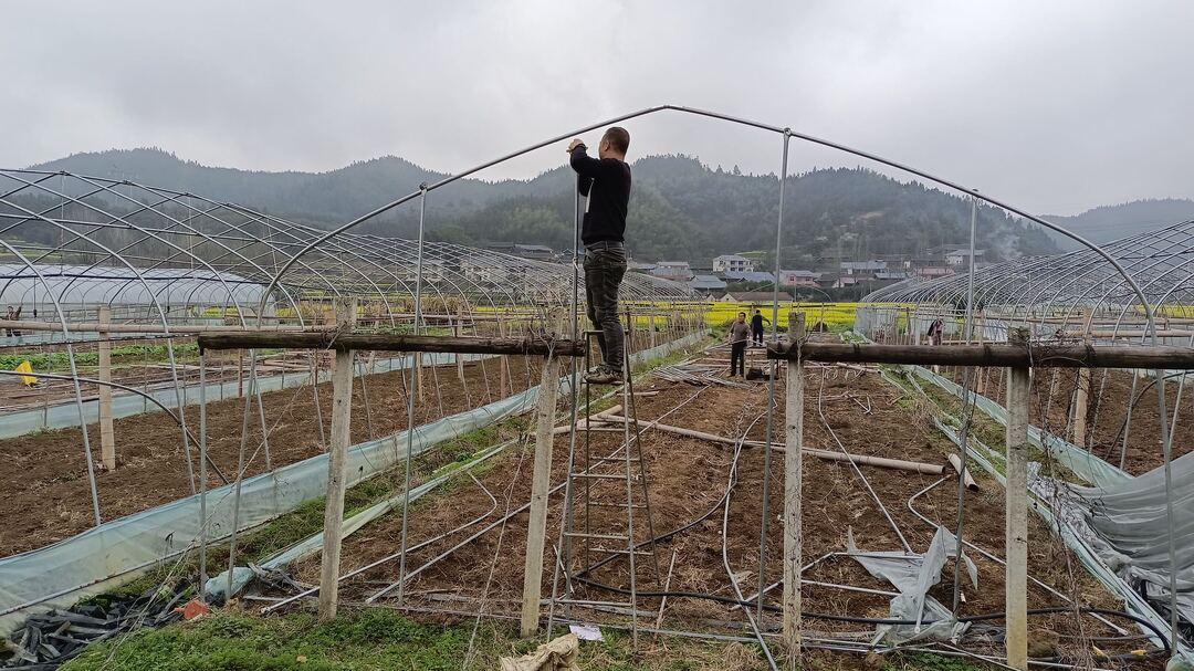 中方县新建镇新建村：正当农时备耕早 修缮大棚迎春光