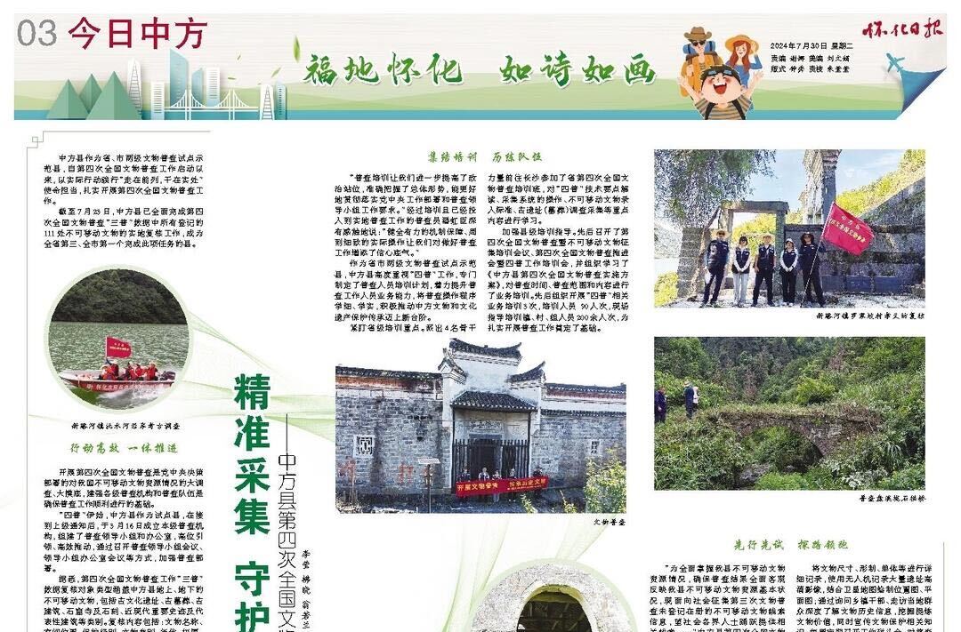 怀化日报专版|精准采集 守护历史记忆 ——中方县第四次全国文物普查工作纪实