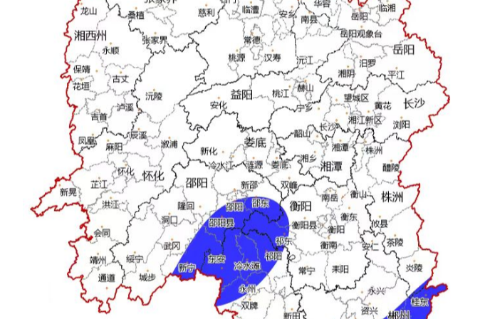 湖南连续两日发布暴雨蓝色预警