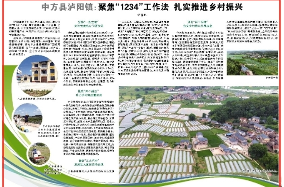 怀化日报|中方县泸阳镇：聚焦“1234”工作法 扎实推进乡村振兴