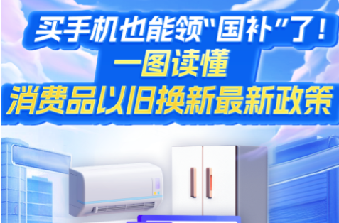 买手机也能领“国补”了！一图读懂消费品以旧换新最新政策