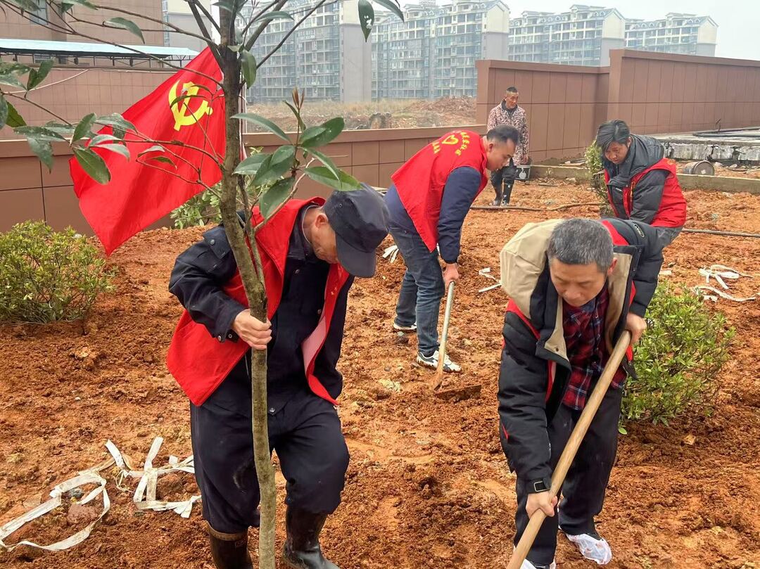 中方县中方镇芙蓉社区“植树添新绿”植树节活动