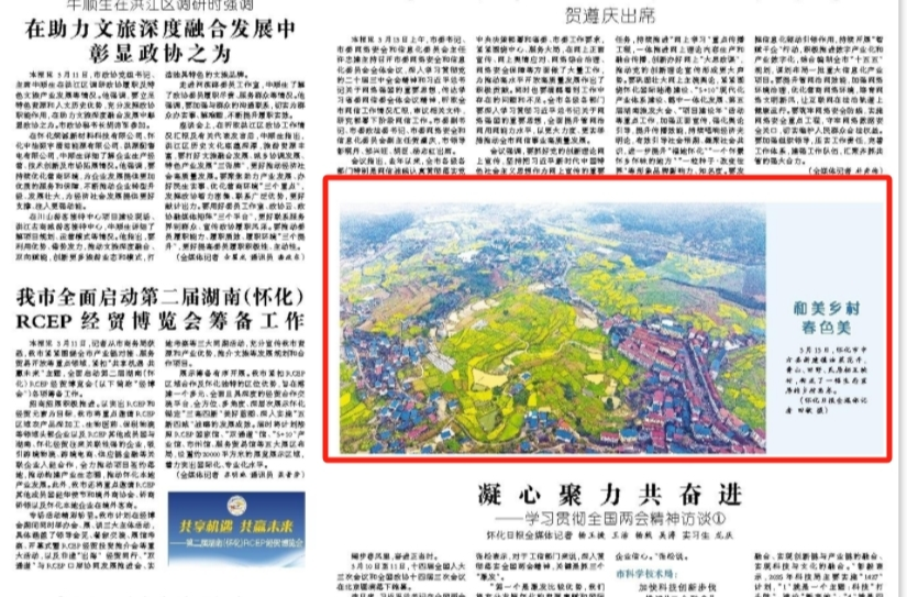 怀化日报头版|和美乡村春色美 怀化市中方县新建镇油菜花开