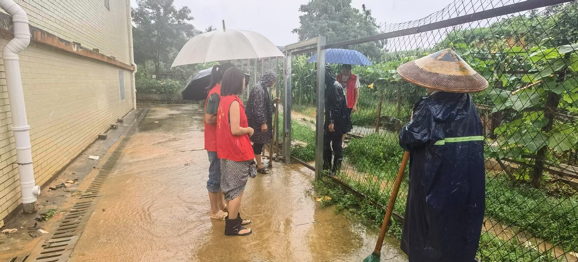 “汛”线直击|中方县中方镇同乐社区：党员干部冒雨排涝保民安