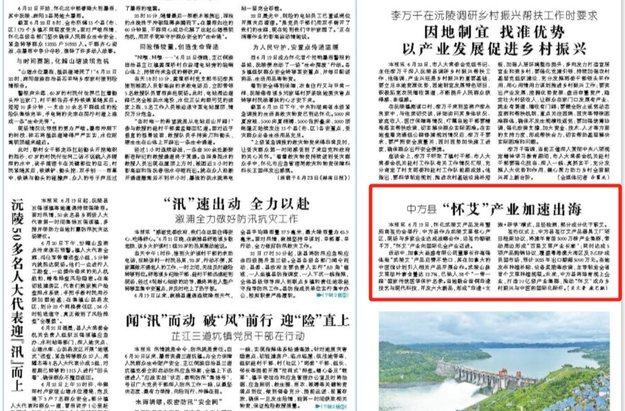 怀化日报头版|中方县 “怀艾”产业加速出海