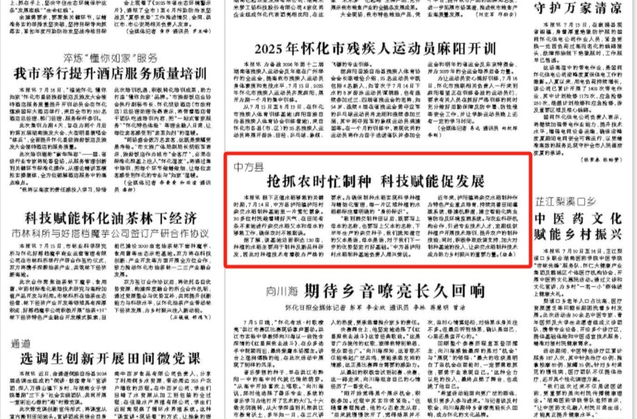 怀化日报|中方县：抢抓农时忙制种 科技赋能促发展
