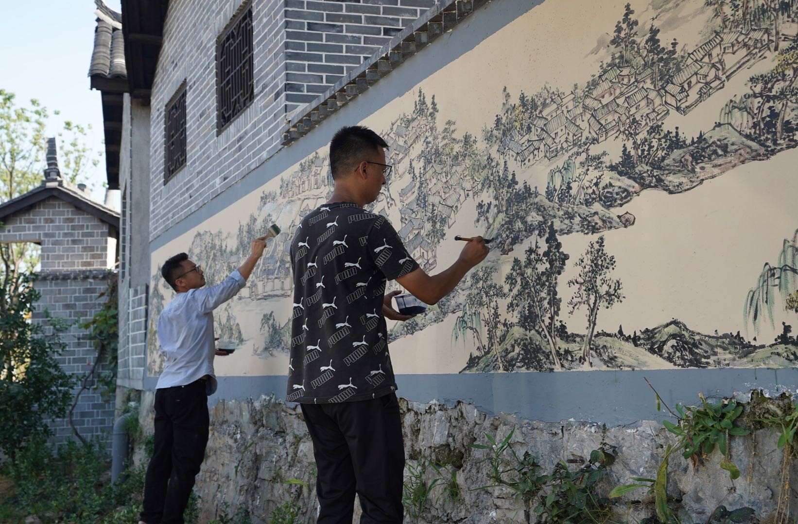 荆坪，焕新正当时|水墨墙画绘就古村“文化新韵”
