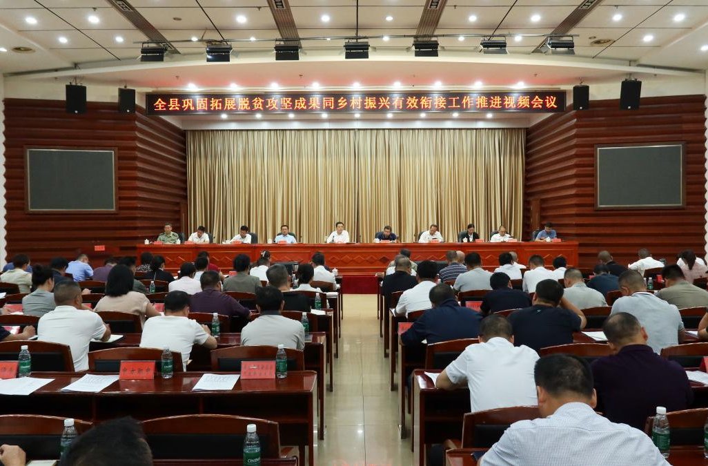 全县巩固拓展脱贫攻坚成果同乡村振兴有效衔接工作推进视频会议召开