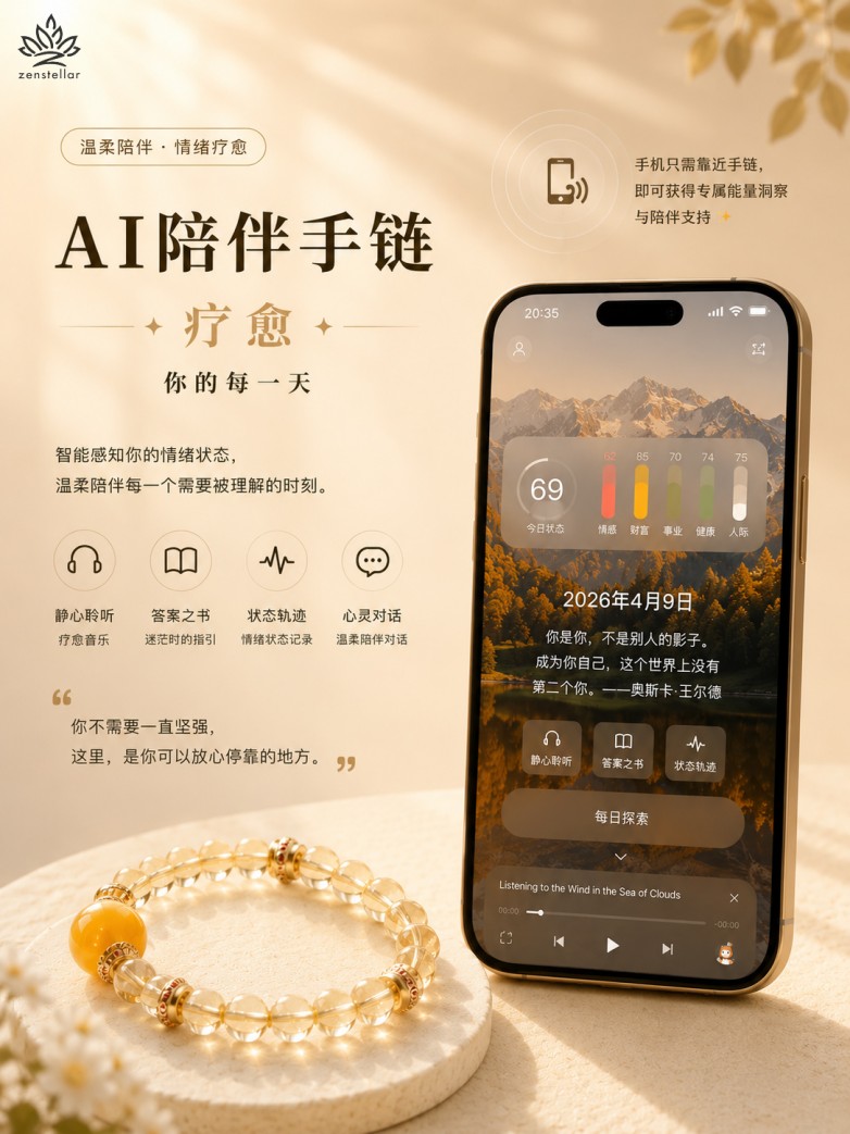 禅星 Zenstellar 2.0 焕新登场｜AI 对话来袭，重新定义陪伴手链