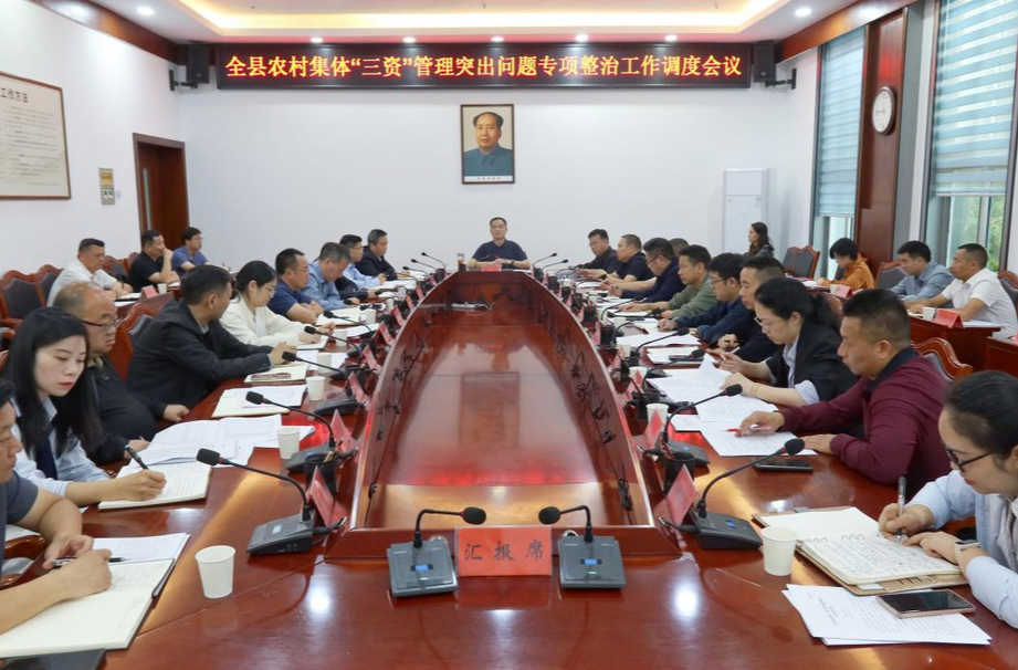 胡杰主持召开全县农村集体“三资”管理突出问题专项整治工作调度会