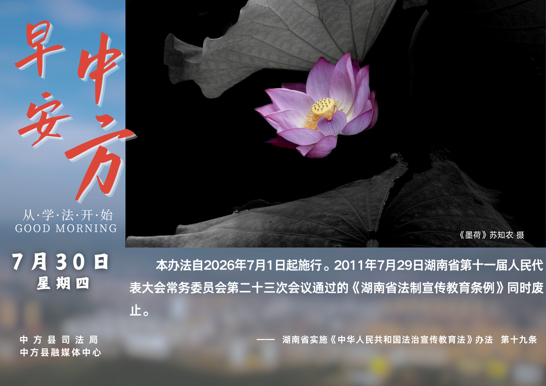 海报|早安中方·从学法开始（六月十七）