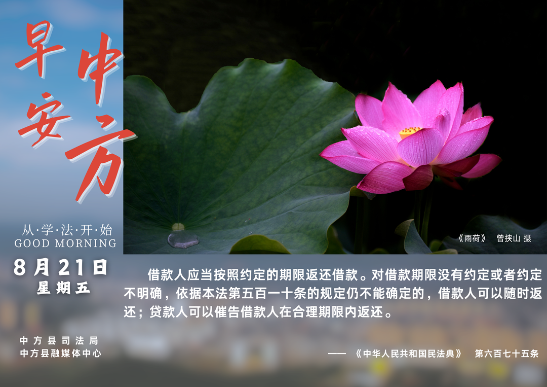 海报|早安中方·从学法开始（七月初九）