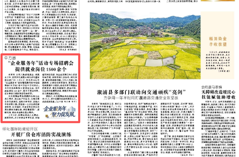 怀化日报|中方县  “企业服务年”活动专场招聘会 提供就业岗位1500余个