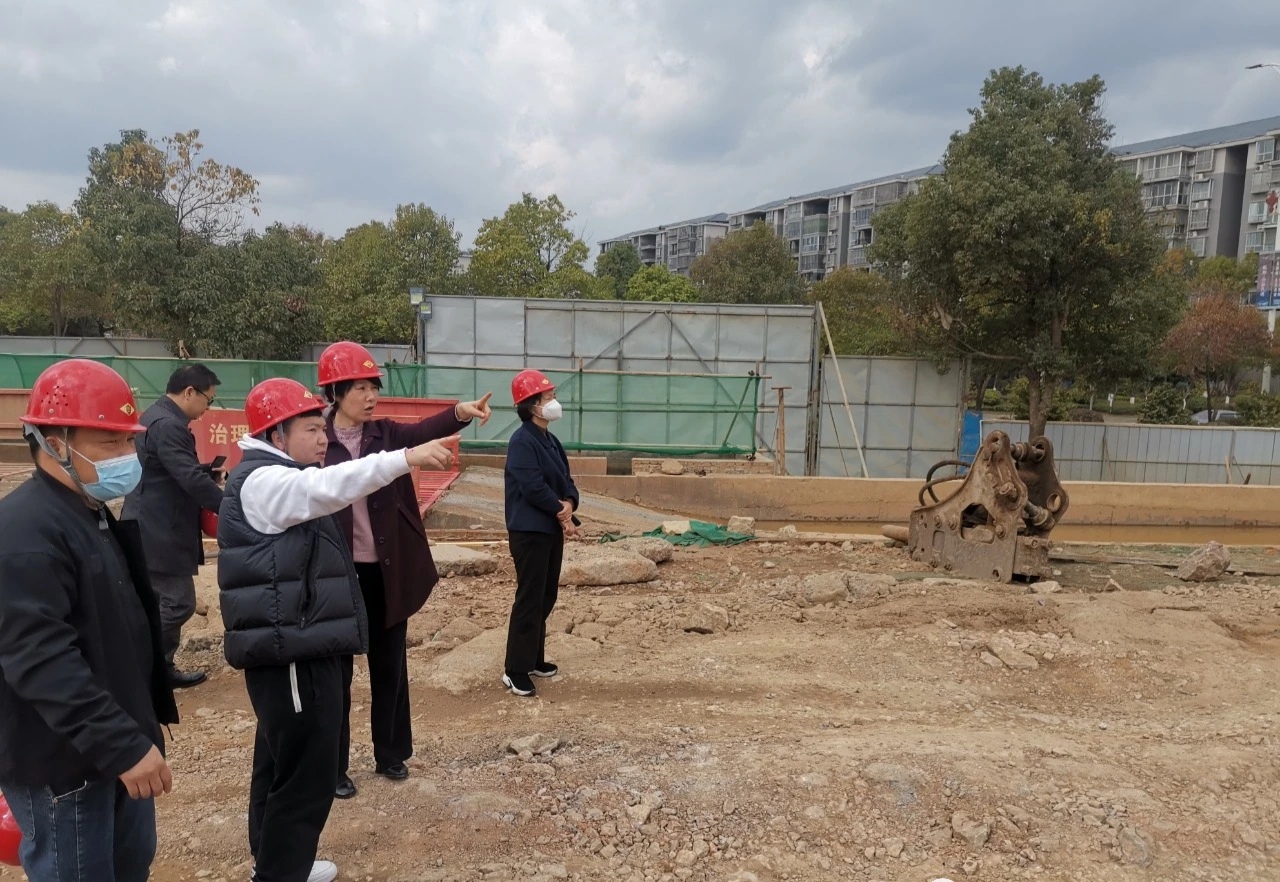 县领导现场调研怀化市恒雅高级中学项目建设工作