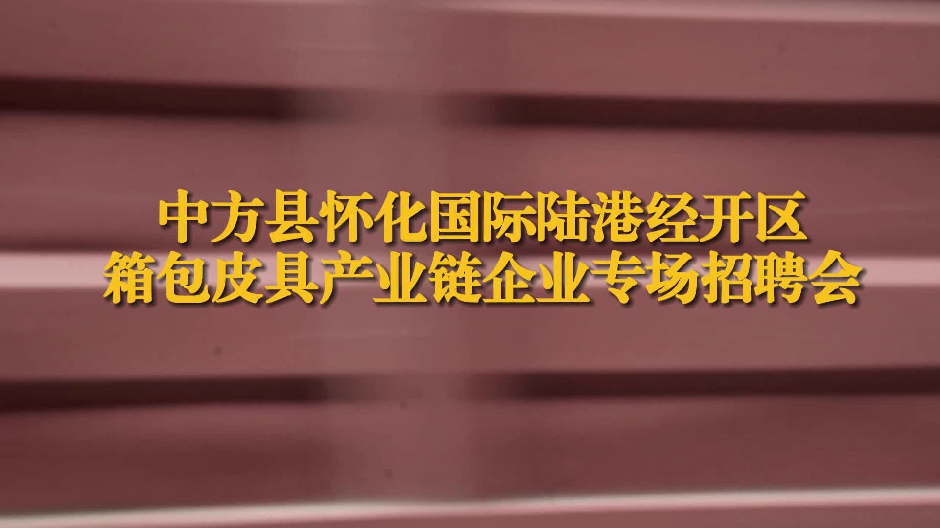视频|中方县怀化国际陆港经开区 箱包皮具产业链企业专场招聘会来啦！
