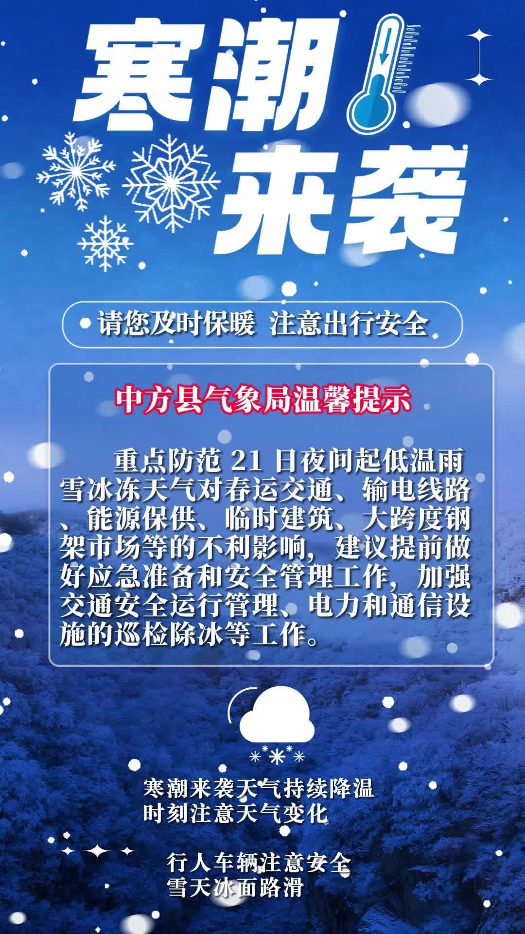 视频|新一轮寒潮来袭，请您及时保暖，安全出行！