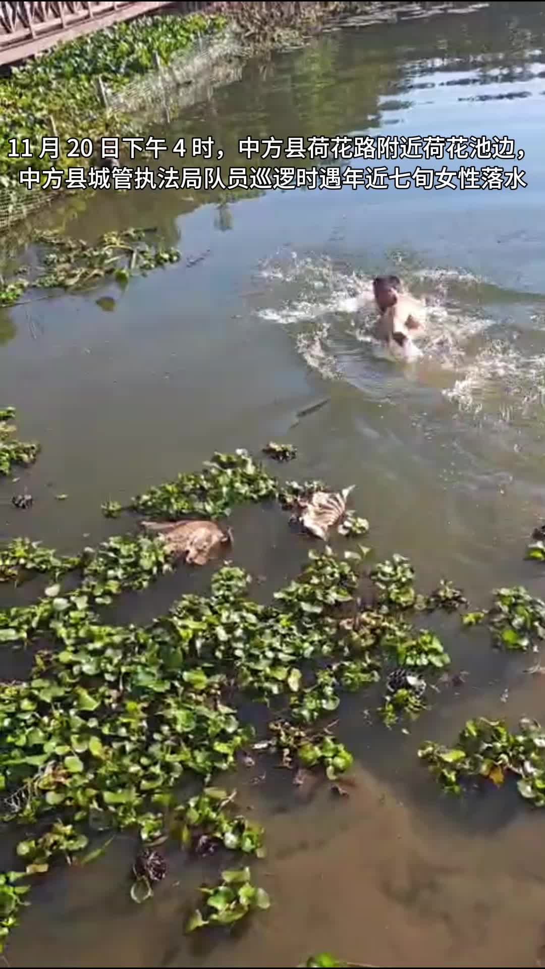 视频|紧急救援！中方县城管队员勇救落水老人