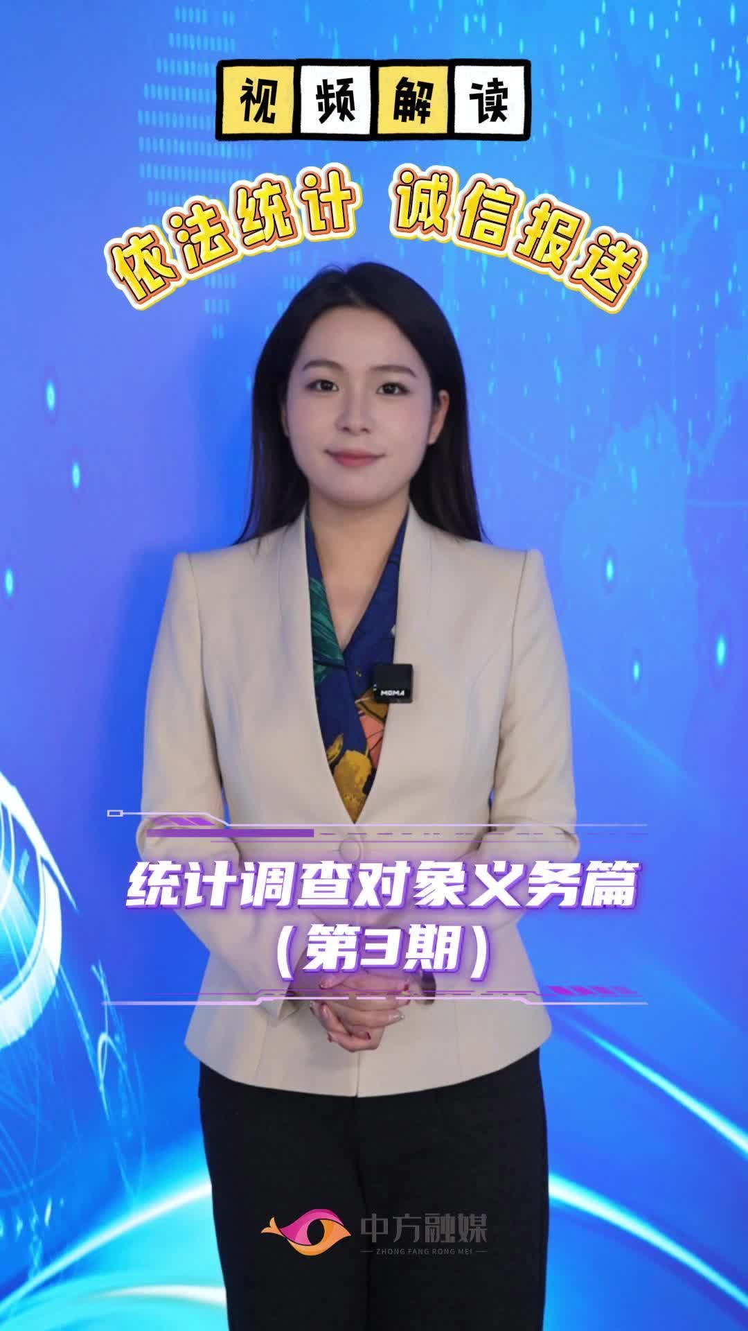 视频解读|依法统计 诚信报送——统计调查对象义务篇(第3期)