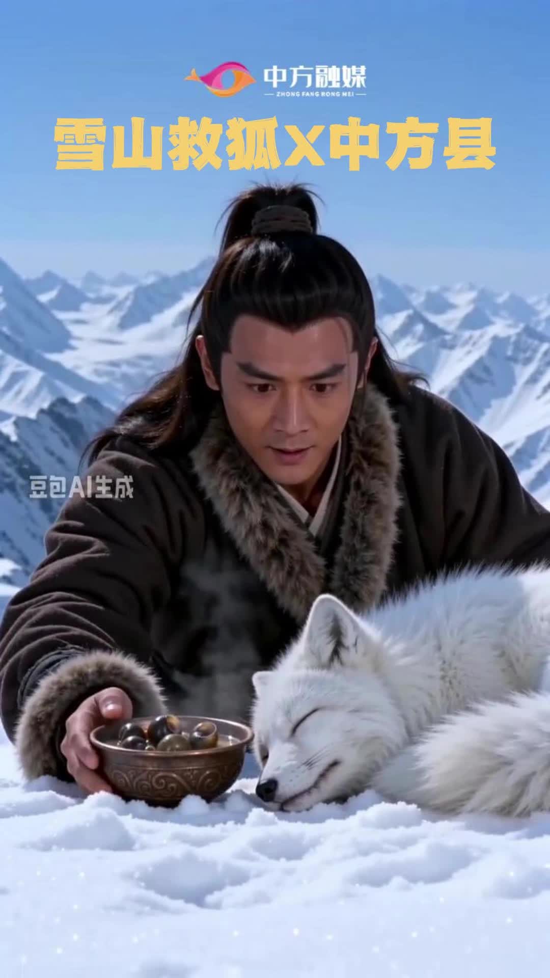 视频|雪山救狐X中方县