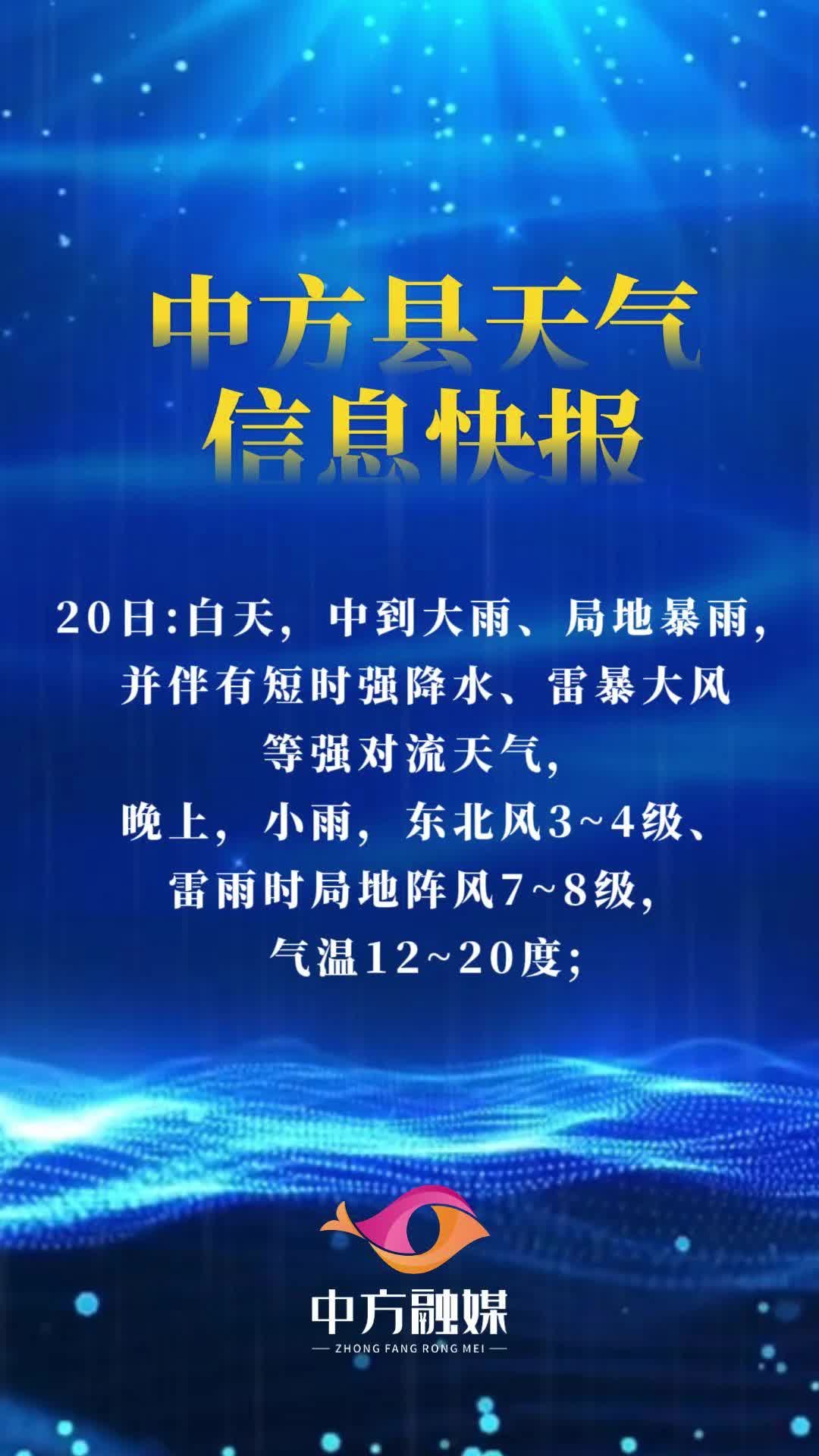 视频|中方县天气信息快报（4月20日-27日）