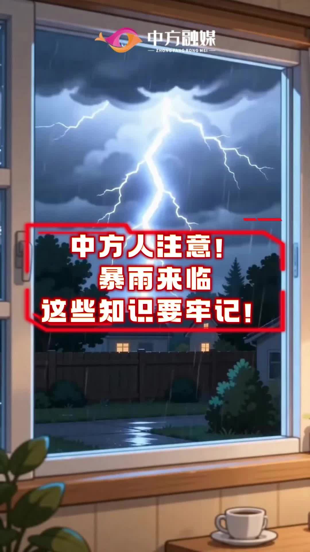 视频|中方人注意！暴雨来临这些知识要牢记！