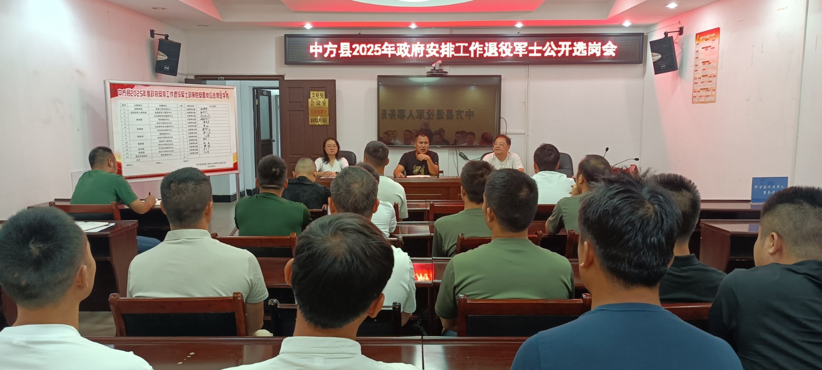 中方县召开2025年度政府安排工作退役军士公开选岗会