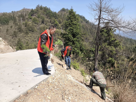 干群携手美家园，植绿固土护边坡——中方县蒿吉坪瑶族乡开展植树节边坡路段植树增绿行动
