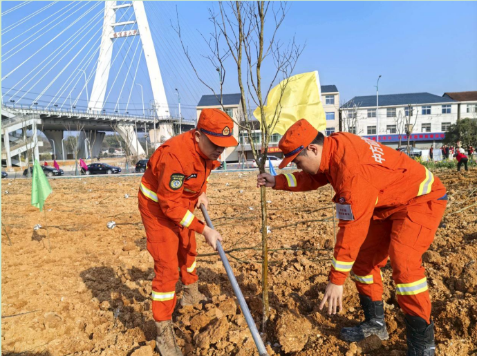 中方县应急管理局积极参与义务植树活动 为生态中方添新绿